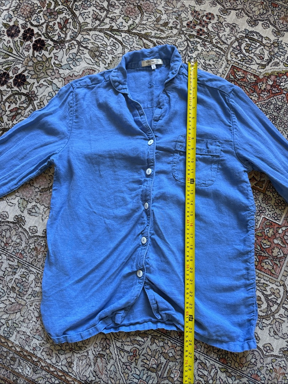 Serena and lily women’s linen blue pajamas small - Picture 5 of 10